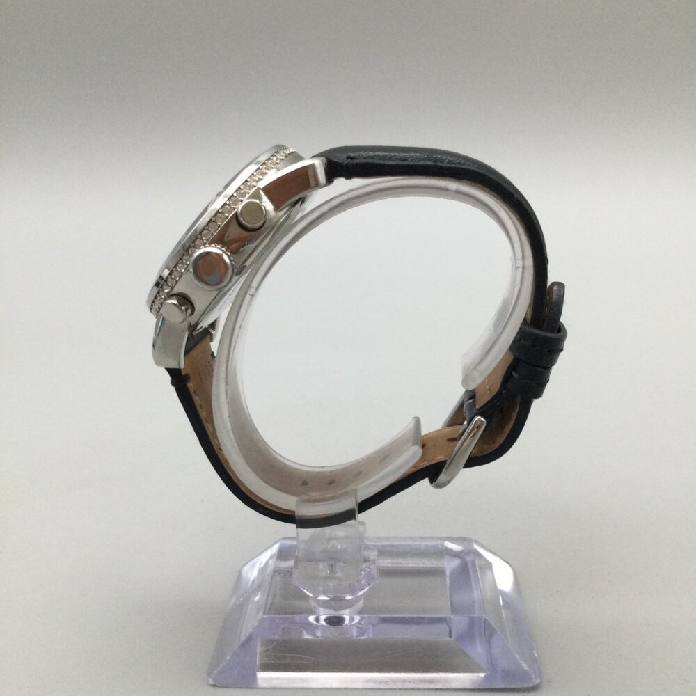 Coach Legacy Sport Chronograph Watch Women 36mm Silver Tone Leather New Battery - Picture 3 of 15